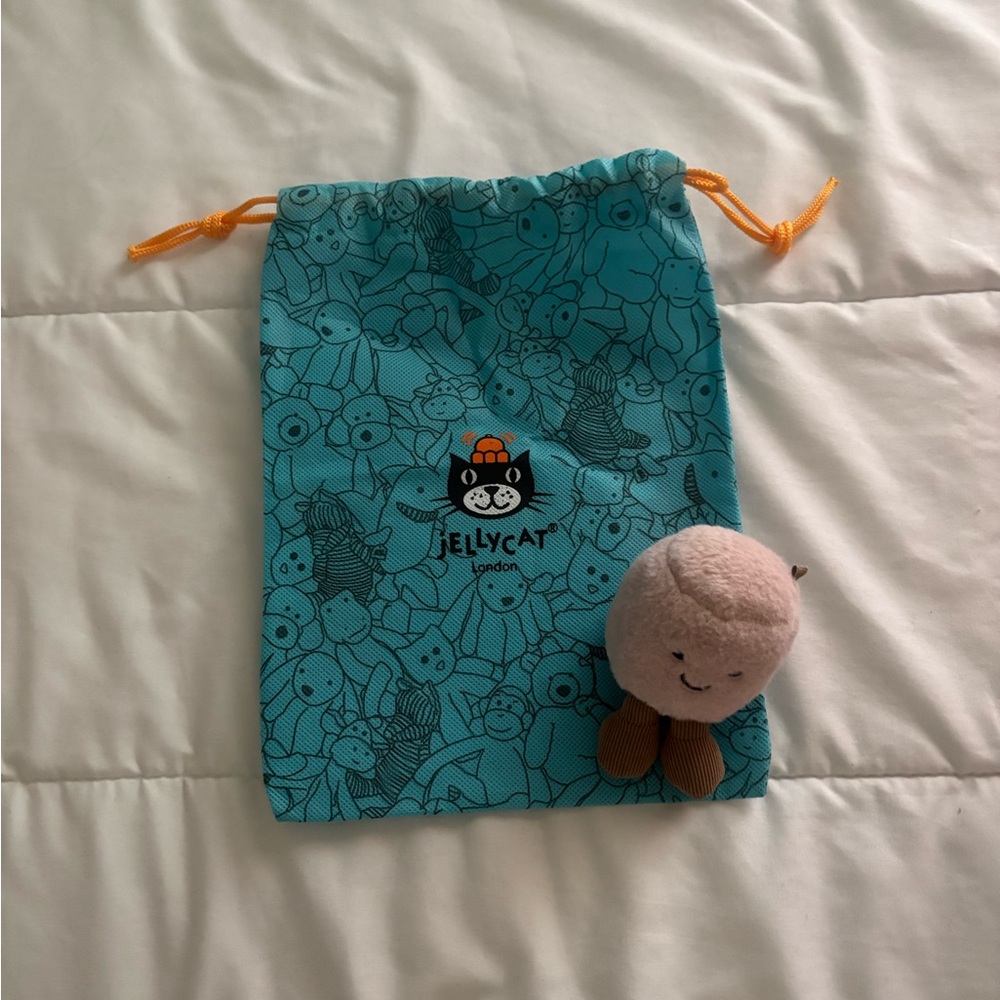 Jellycat London Blue Drawstring Bag with Marshmallow